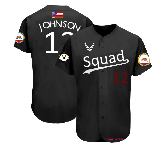 Men's Squad Customized Black Stitched Jersey 003